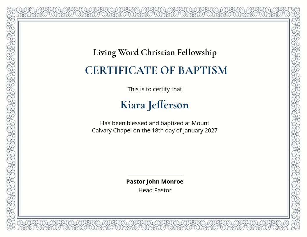 Christian Certificate Template