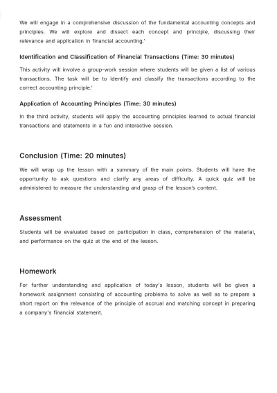 Free Lesson Note For Financial Accounting Template to Edit Online