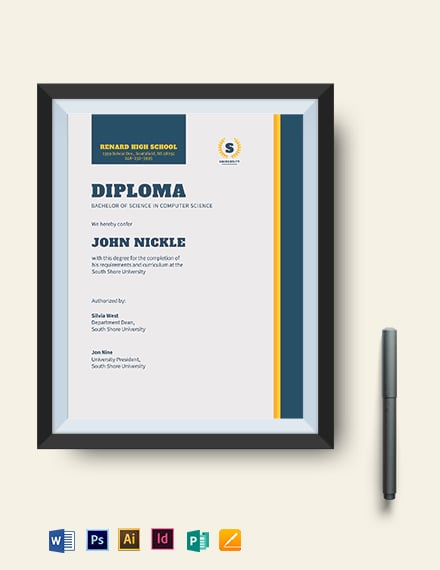 computer diploma certificate template