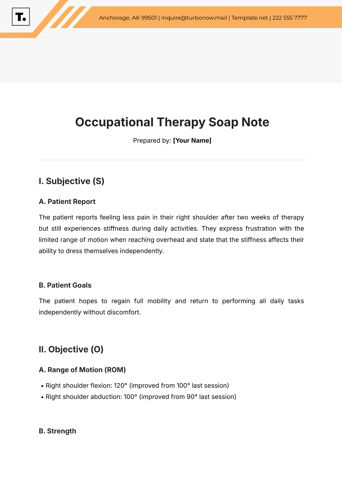 Occupational Therapy Soap Note Template - Edit Online & Download