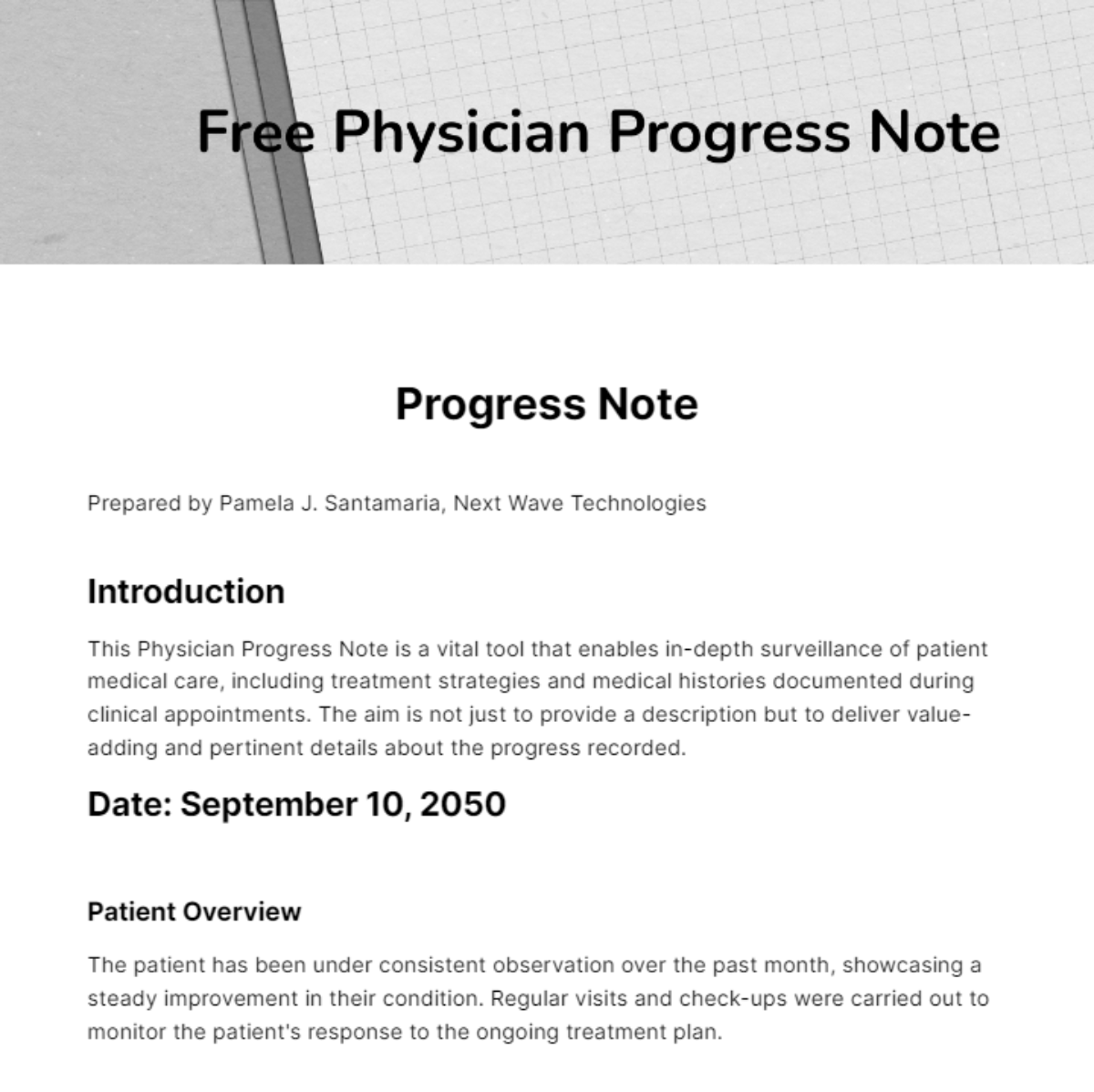 Physician Progress Note Template