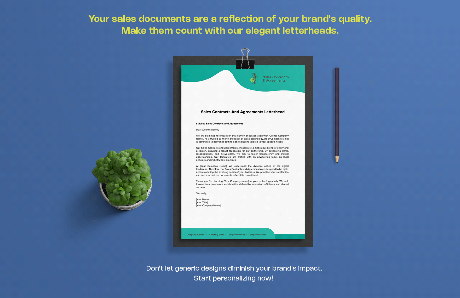 Sales Contracts and Agreements Letterhead Template