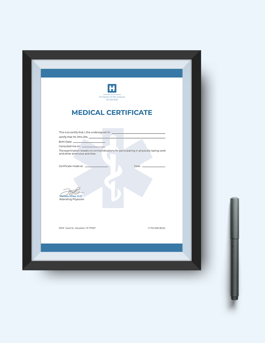 Editable Medical Certificate Template