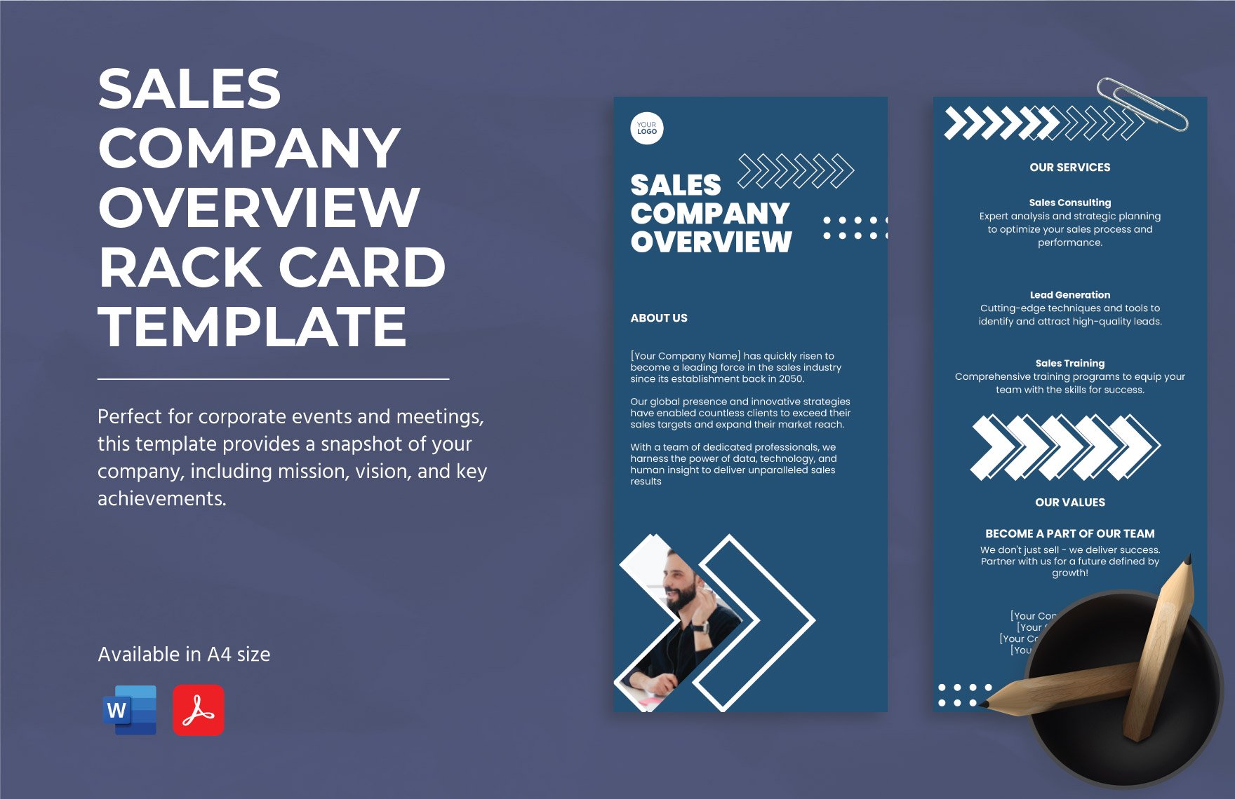Sales Company Overview Rack Card Template