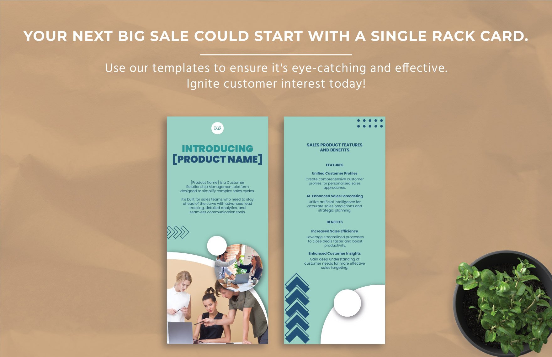 Sales Product Features and Benefits Rack Card Template