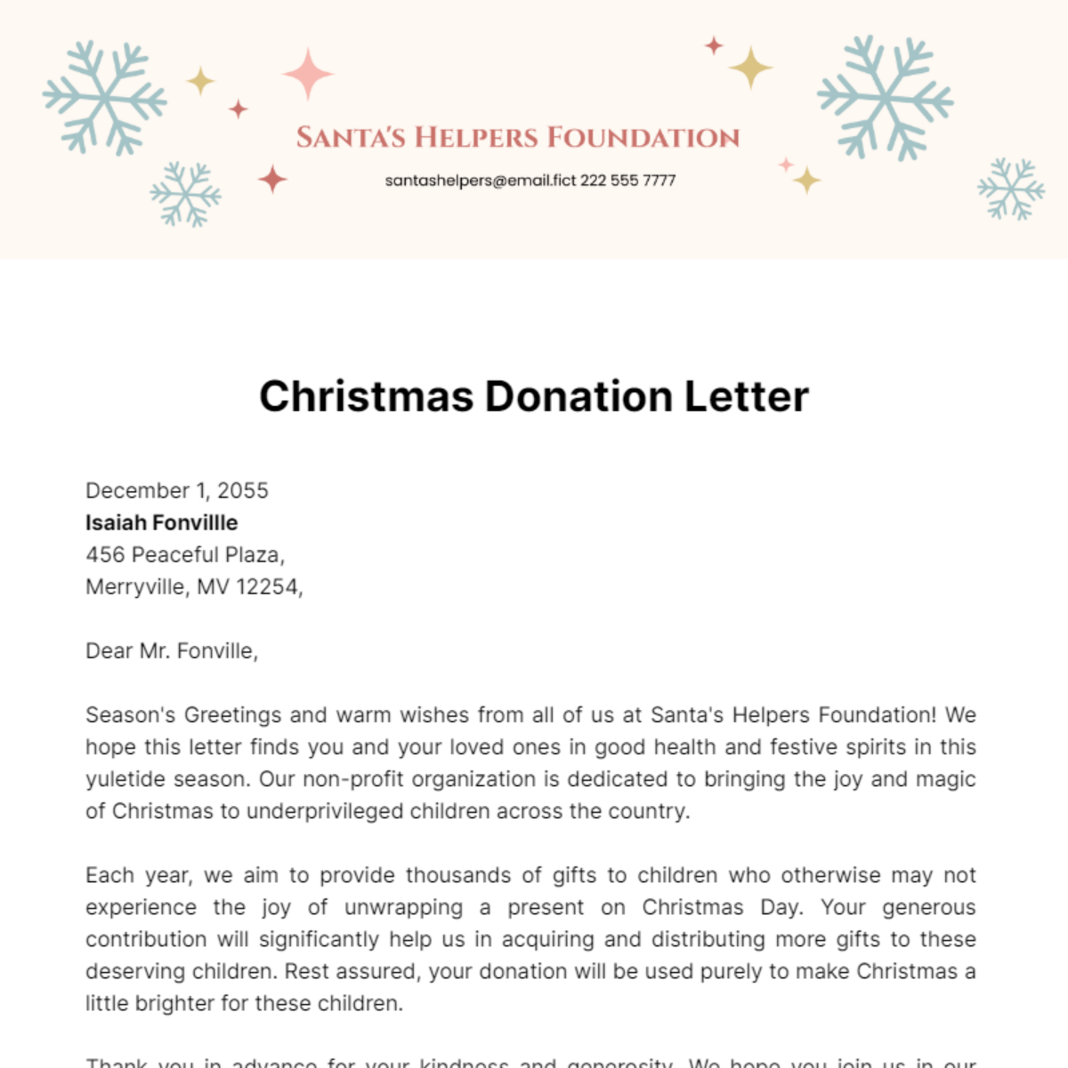 FREE Donation Letter Templates Examples Edit Online Download