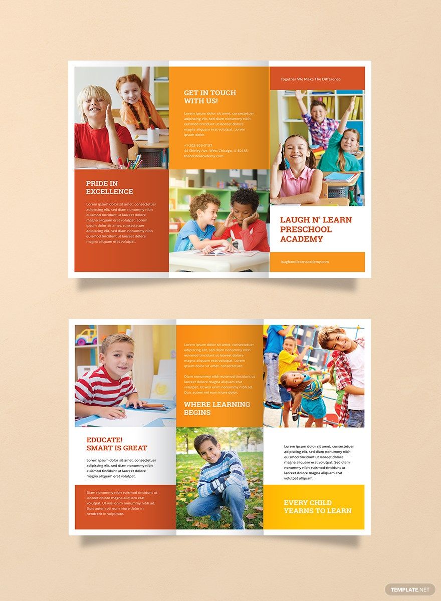 Preschool Brochure Template in Word, Google Docs, PDF, Illustrator, PSD, Apple Pages, Publisher, InDesign
