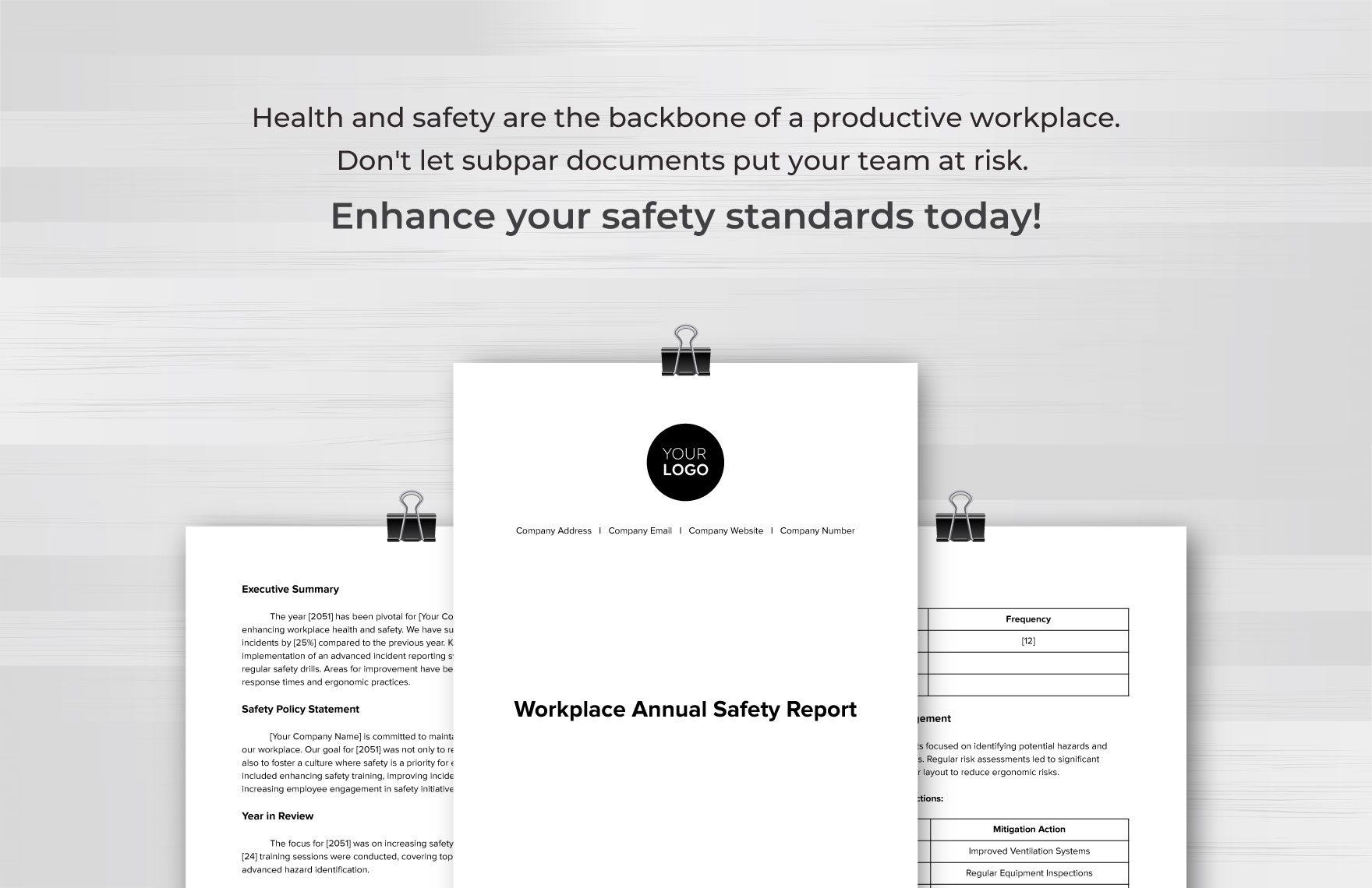 Workplace Annual Safety Report Template
