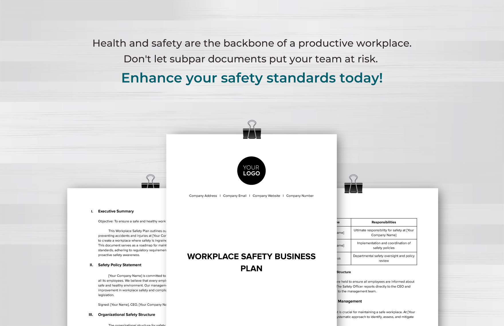 Workplace Safety Business Plan Template