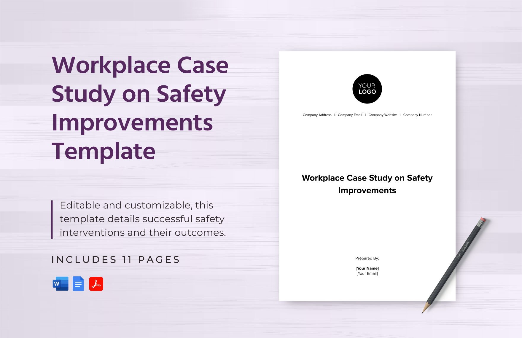 Workplace Case Study on Safety Improvements Template