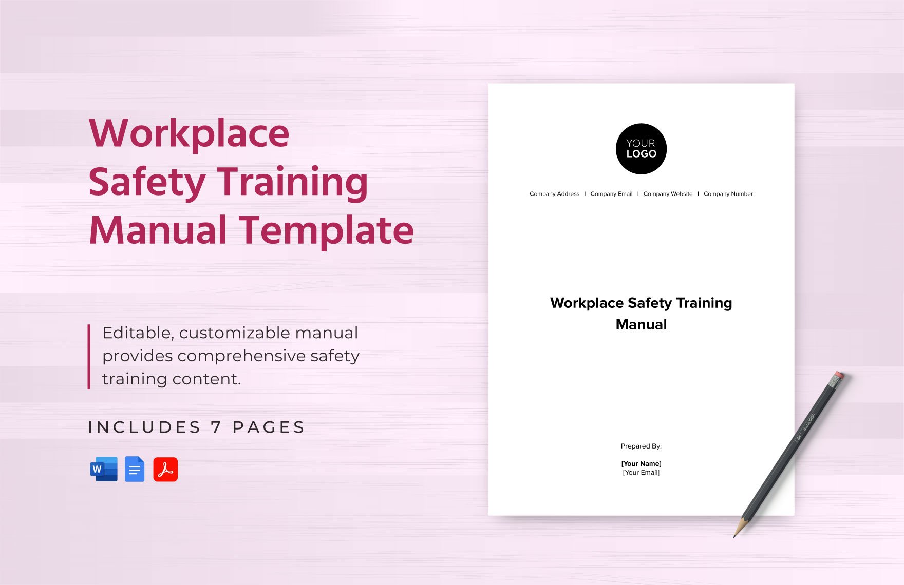 Workplace Safety Training Manual Template in Word, Google Docs, PDF