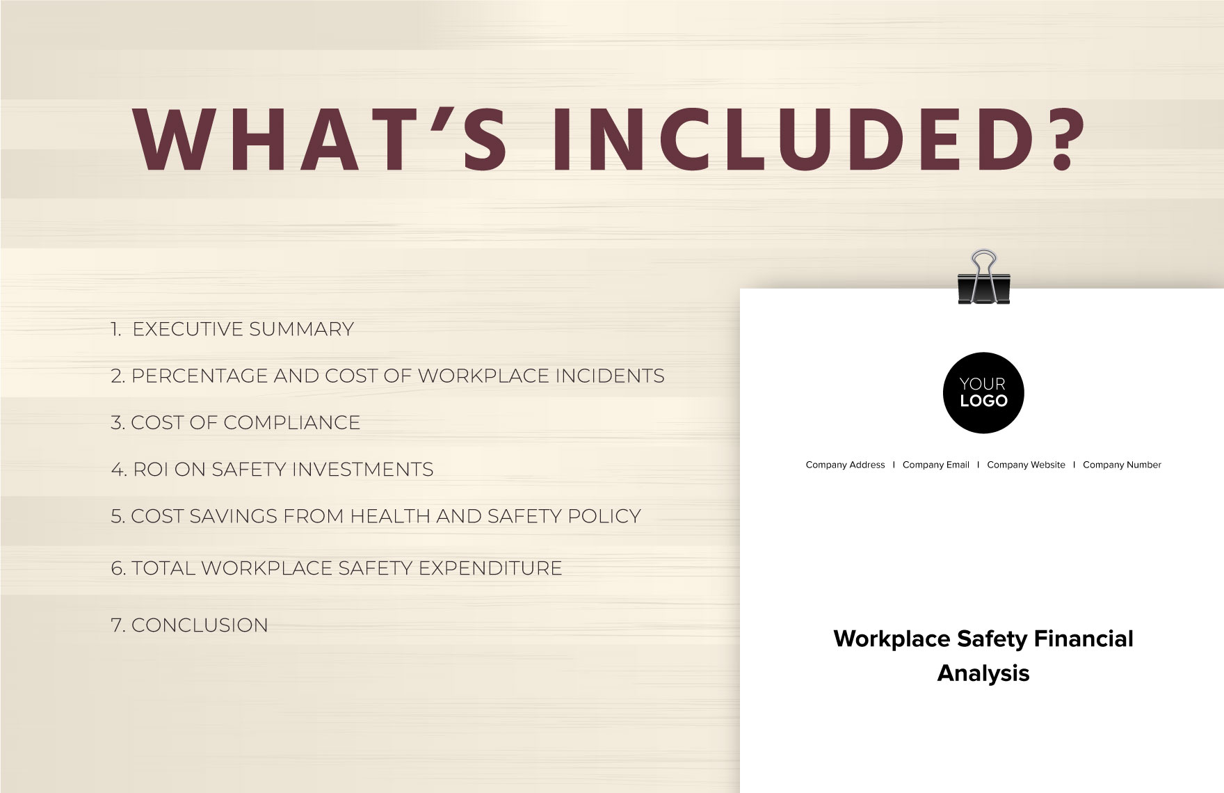 Workplace Safety Financial Analysis Template