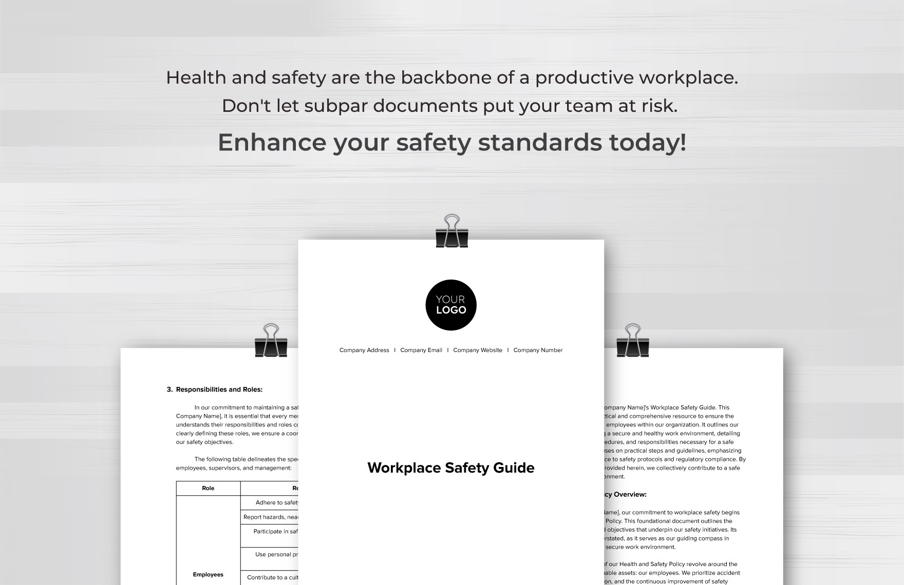 Workplace Safety Guide Template