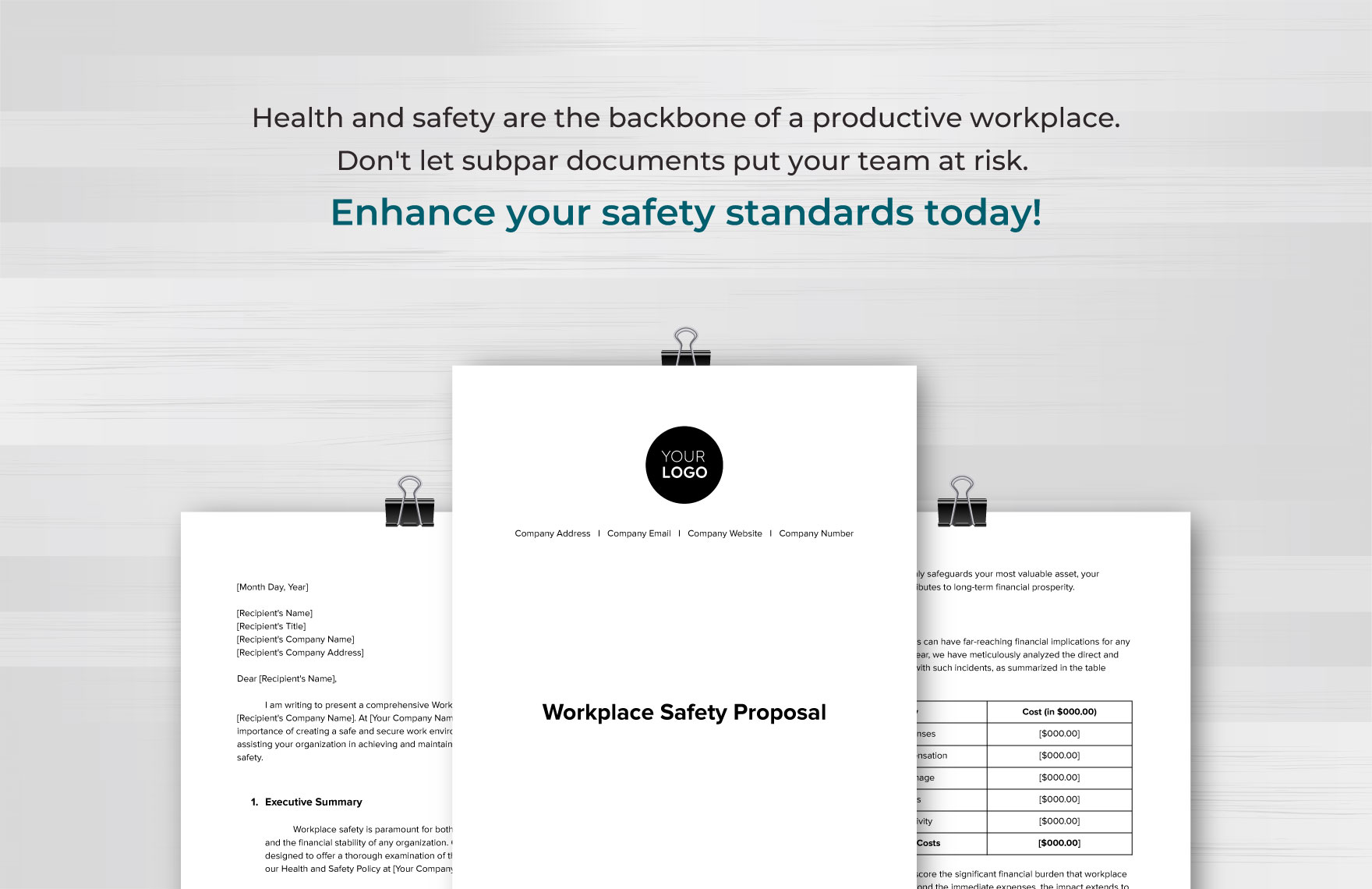 Workplace Safety Proposal Template