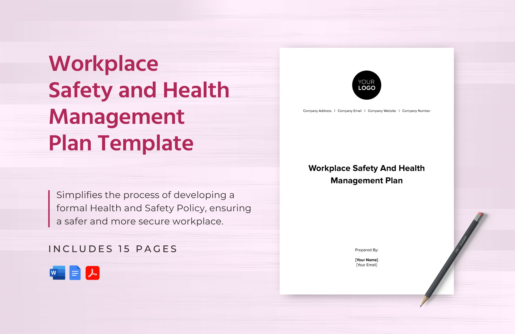 Workplace Safety And Health Management Plan Template In PDF Word 