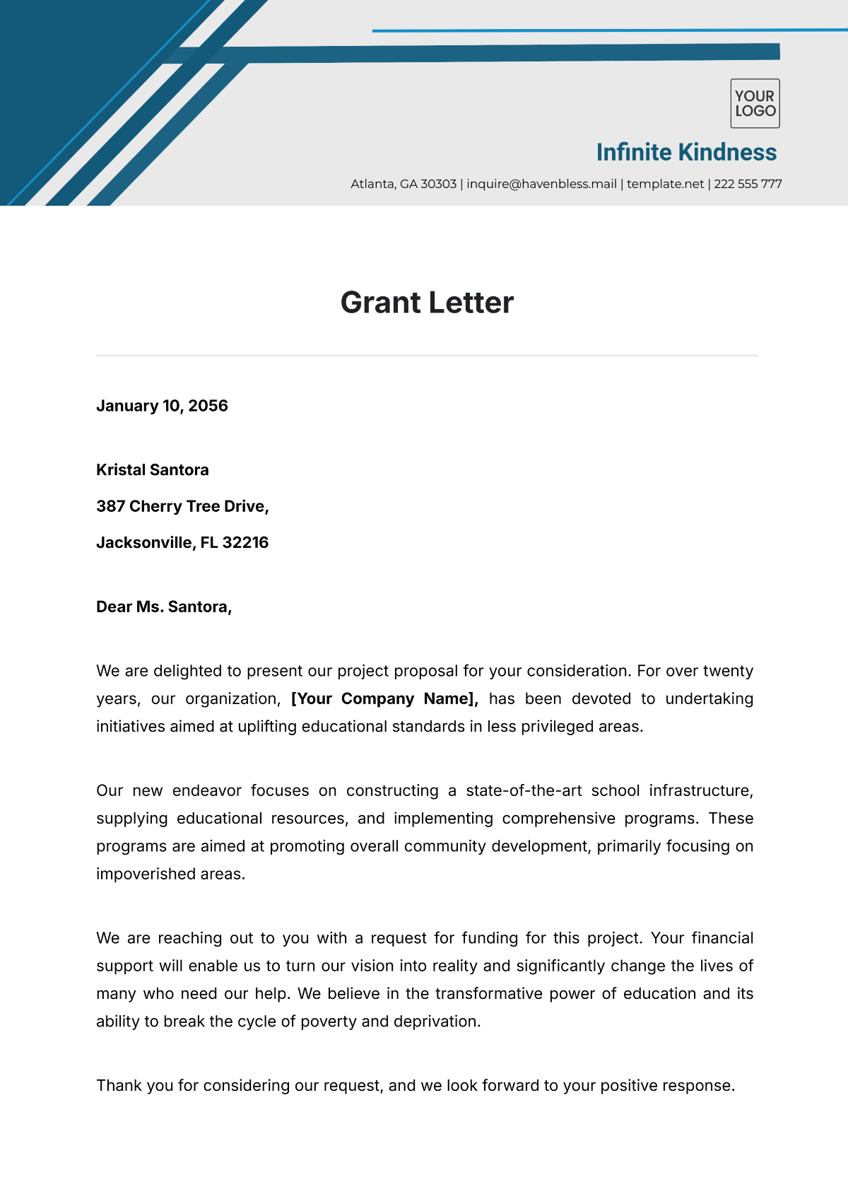 Grant Letter Template - Edit Online & Download