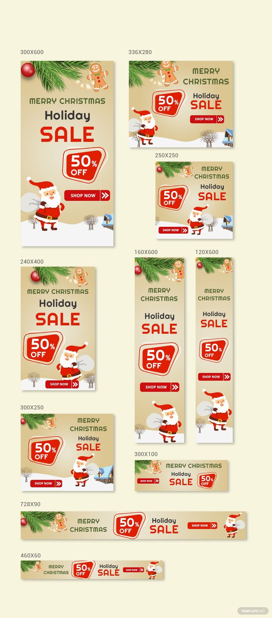 Christmas Sale Banner Ads Template