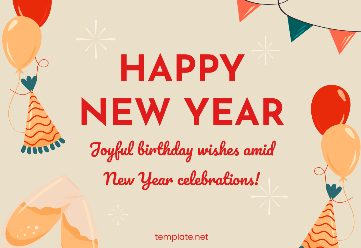 Free New Year Birthday Card Template
