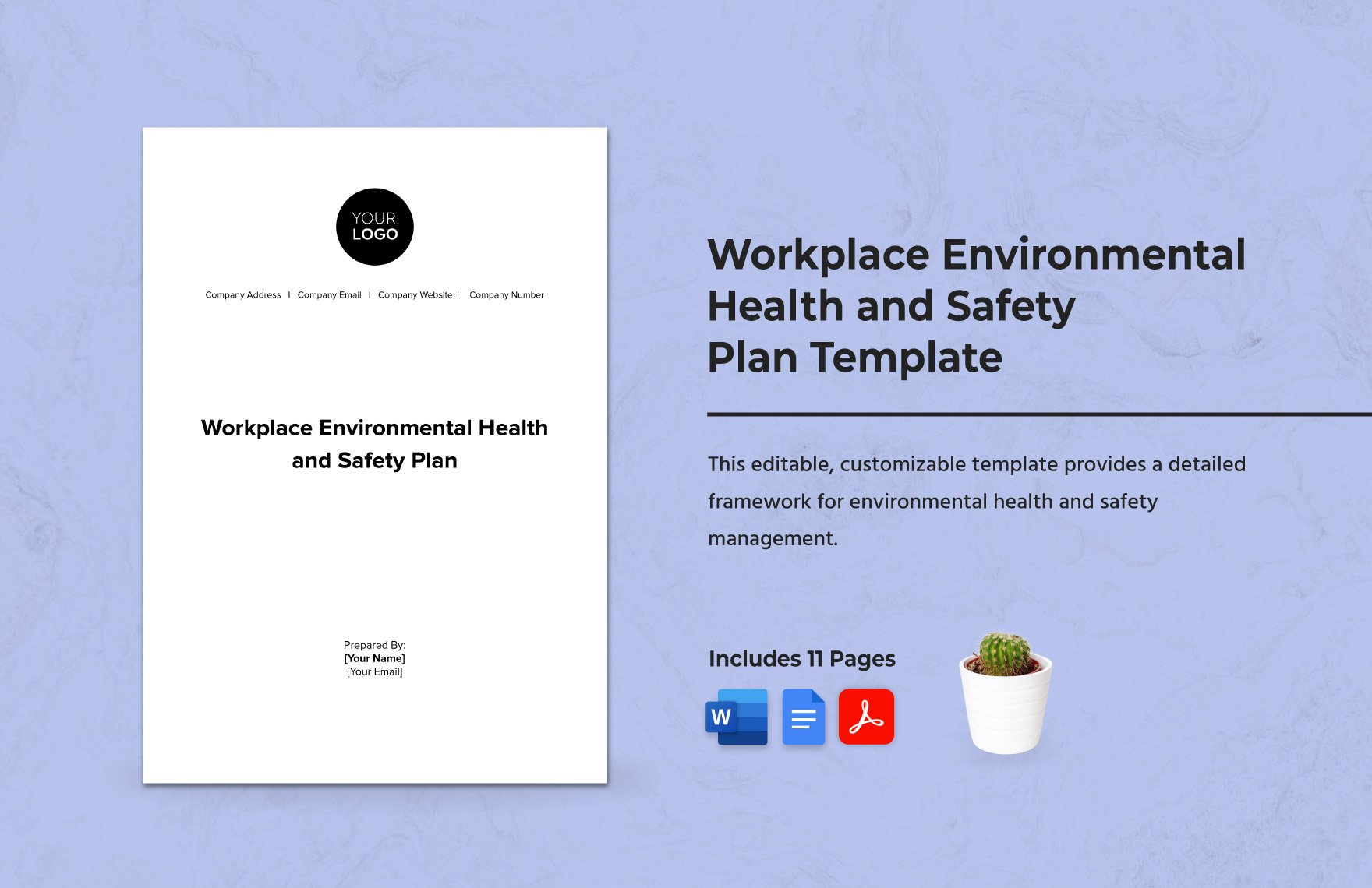 Workplace Environmental Health and Safety Plan Template in Word, Google Docs, PDF