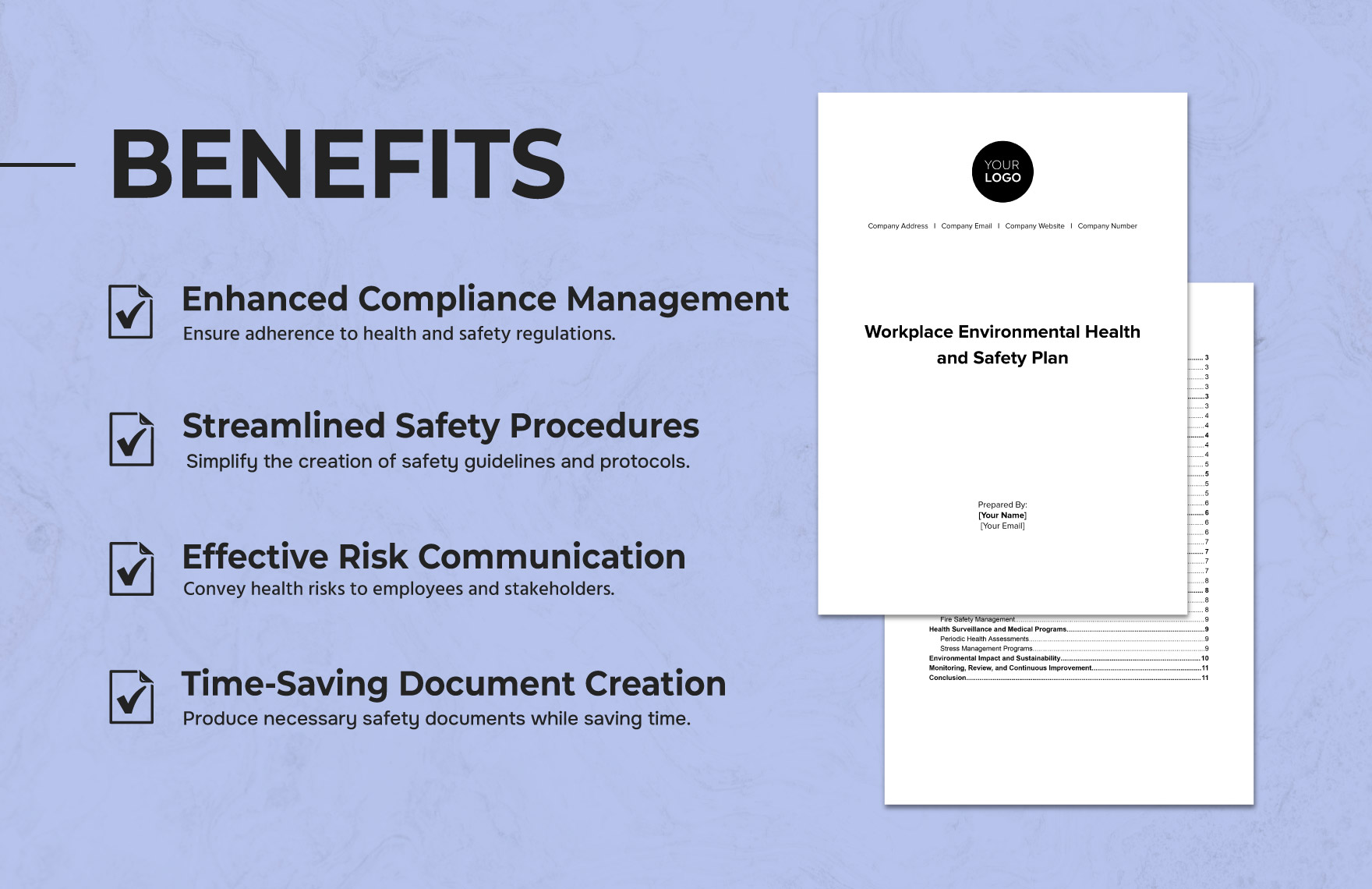 Workplace Environmental Health and Safety Plan Template