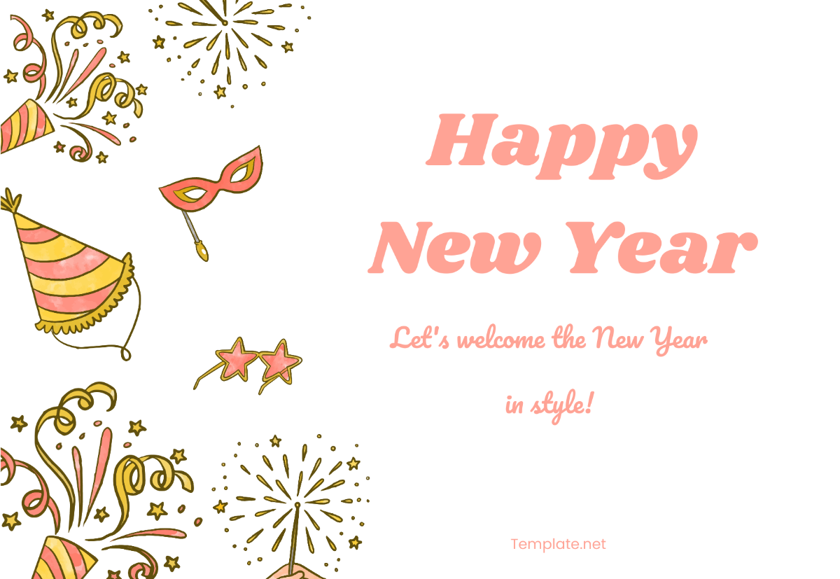 New Year Party Card Template