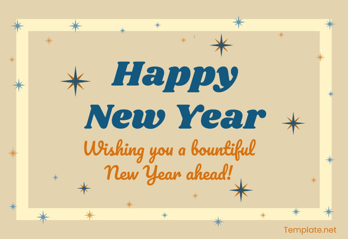 Free New Year Vintage Card Template