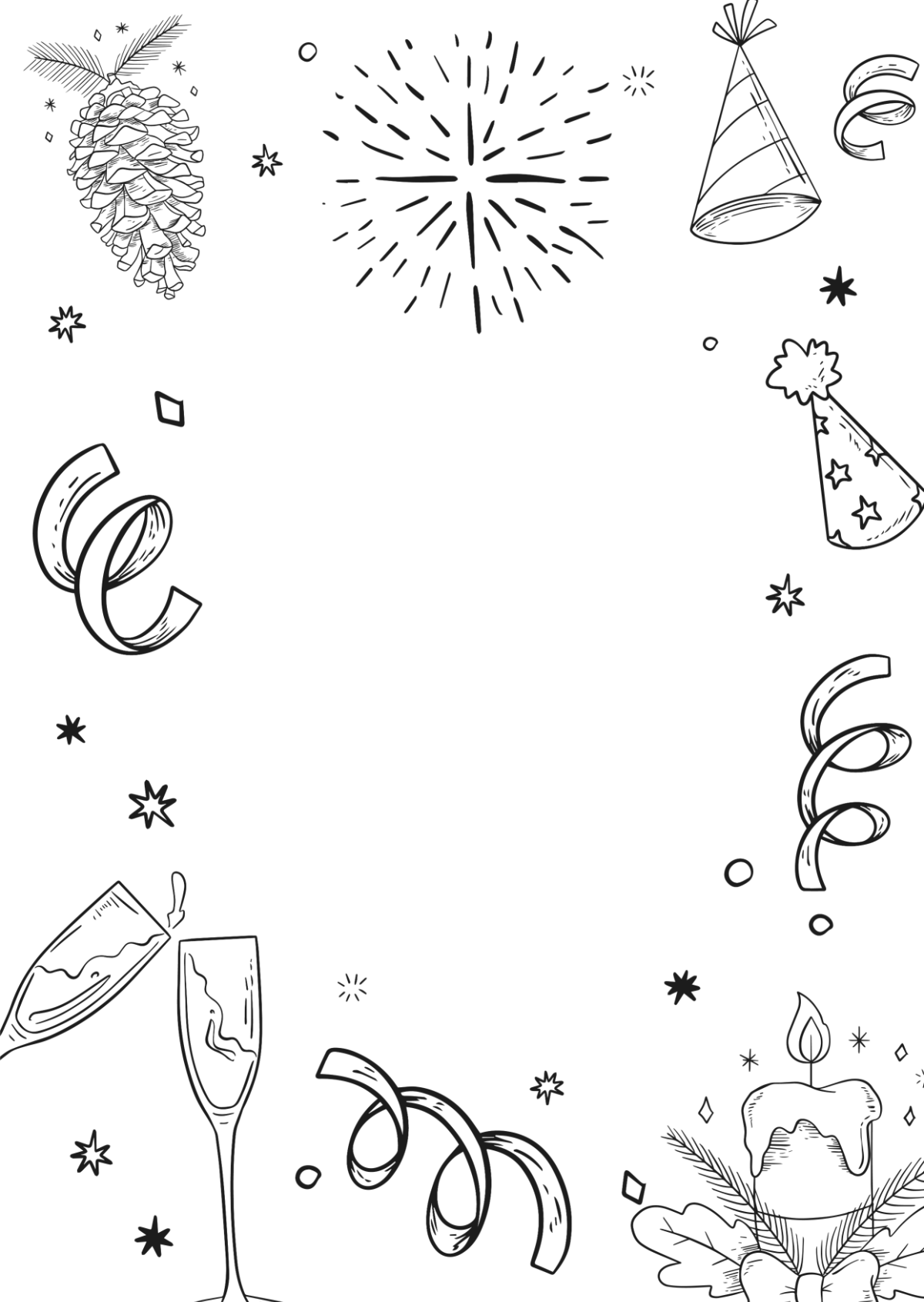 Creative New Year Drawing Template