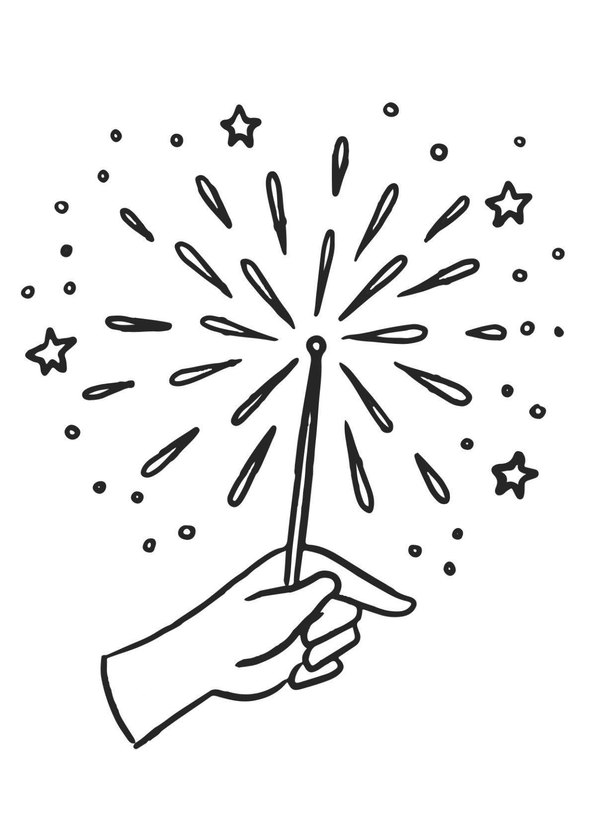 New Year Art Drawing Template