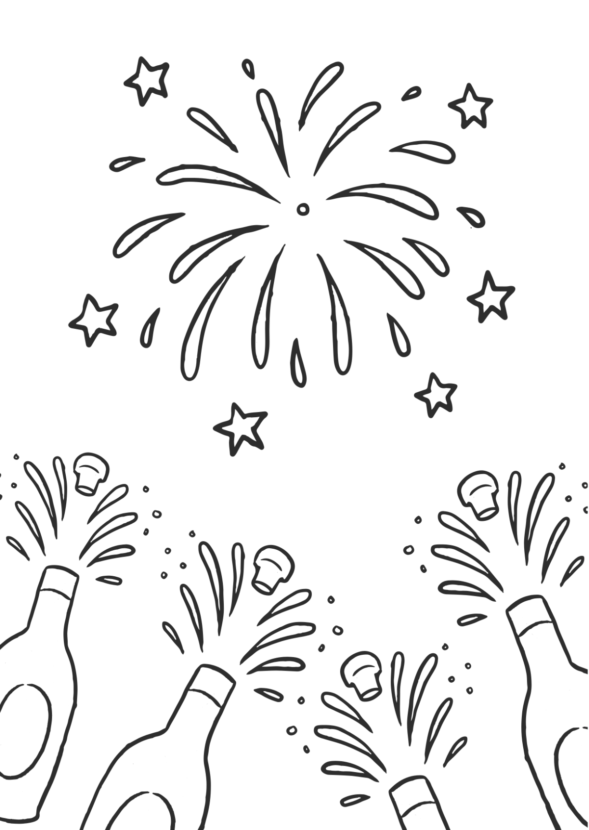 New Year Poster Drawing Template