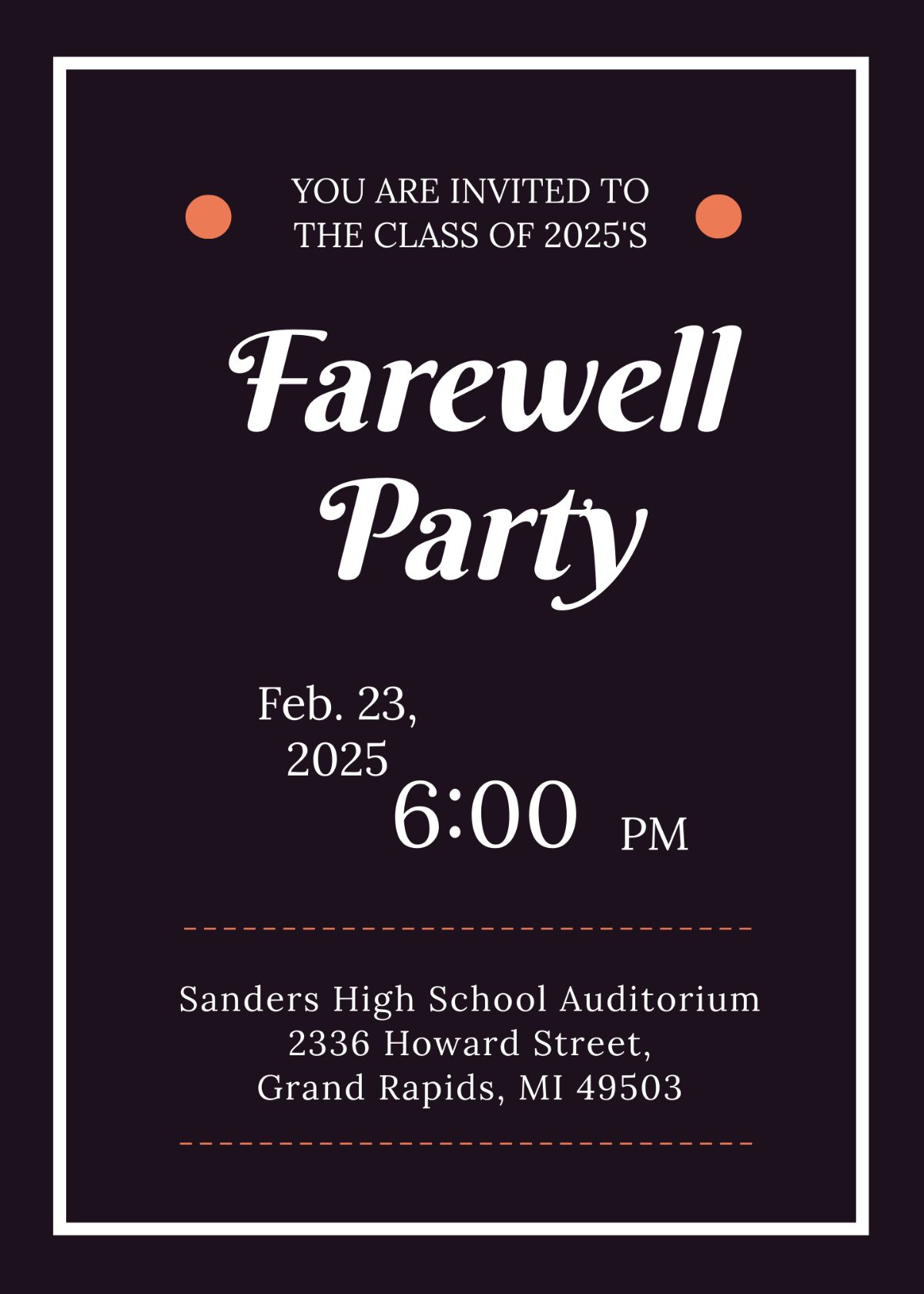 School Farewell Party Invitation Template