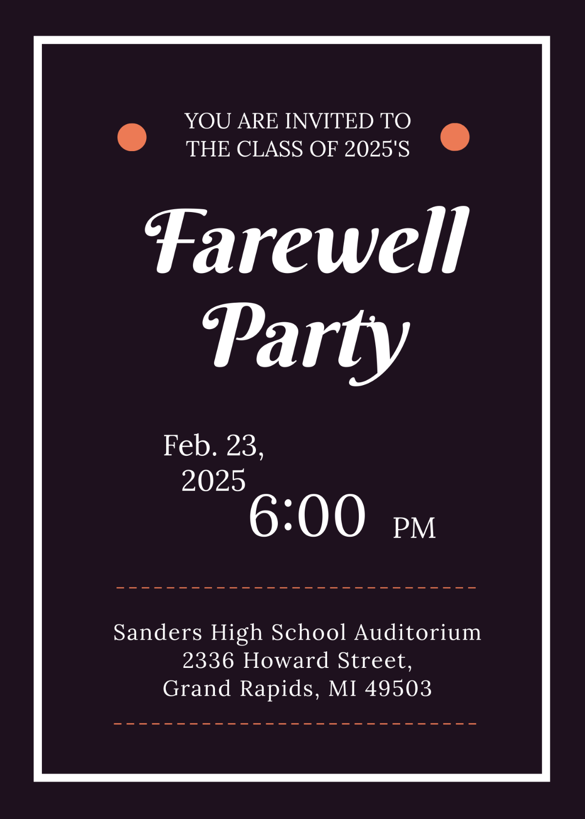 School Farewell Party Invitation