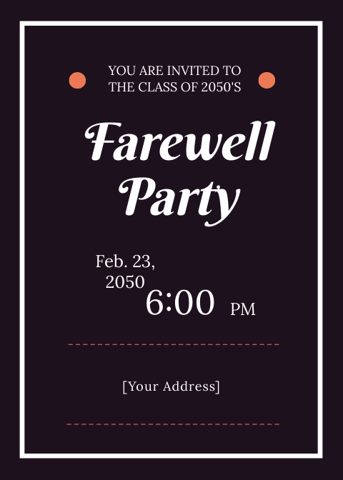 School Farewell Party Invitation