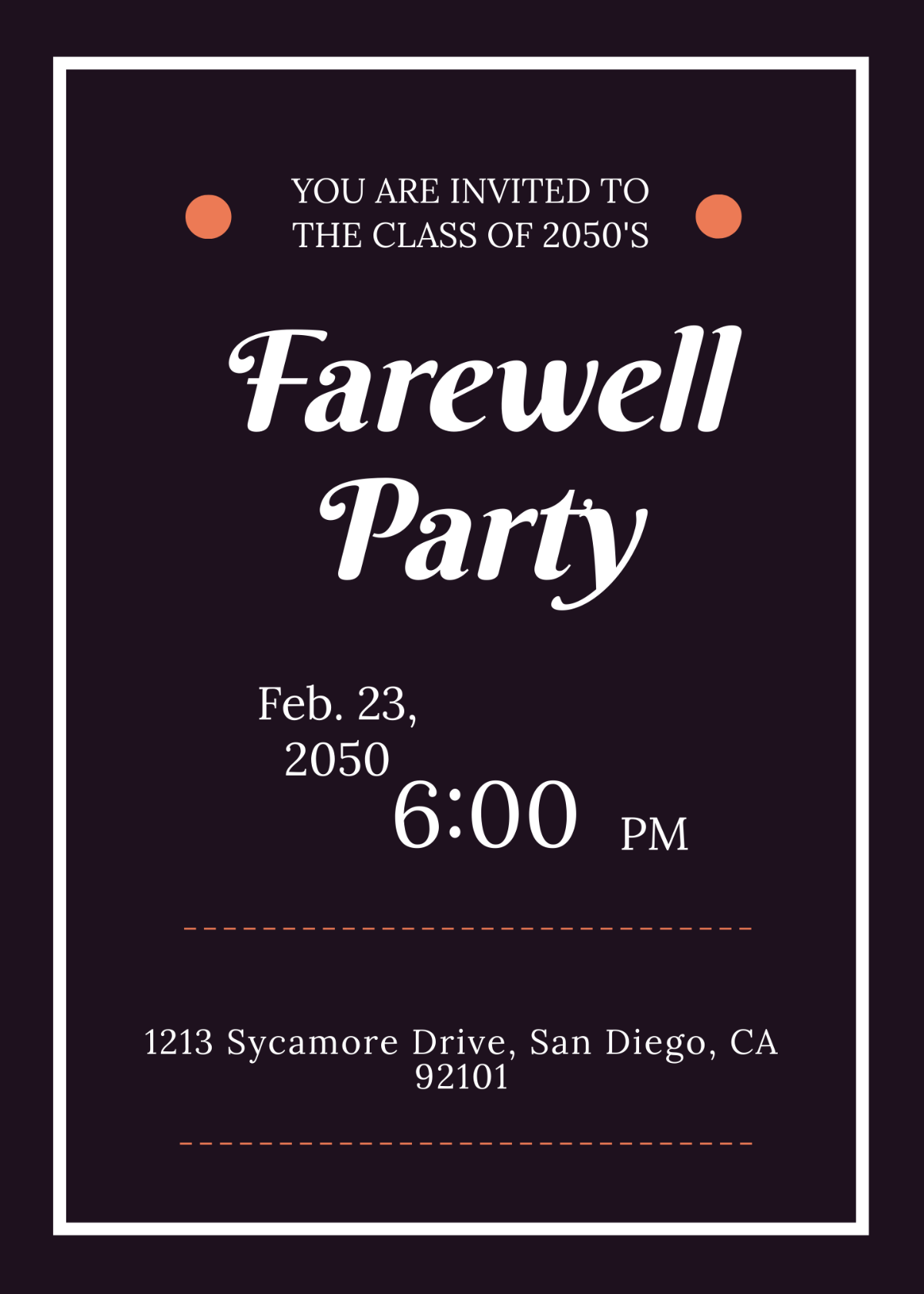 School Farewell Party Invitation