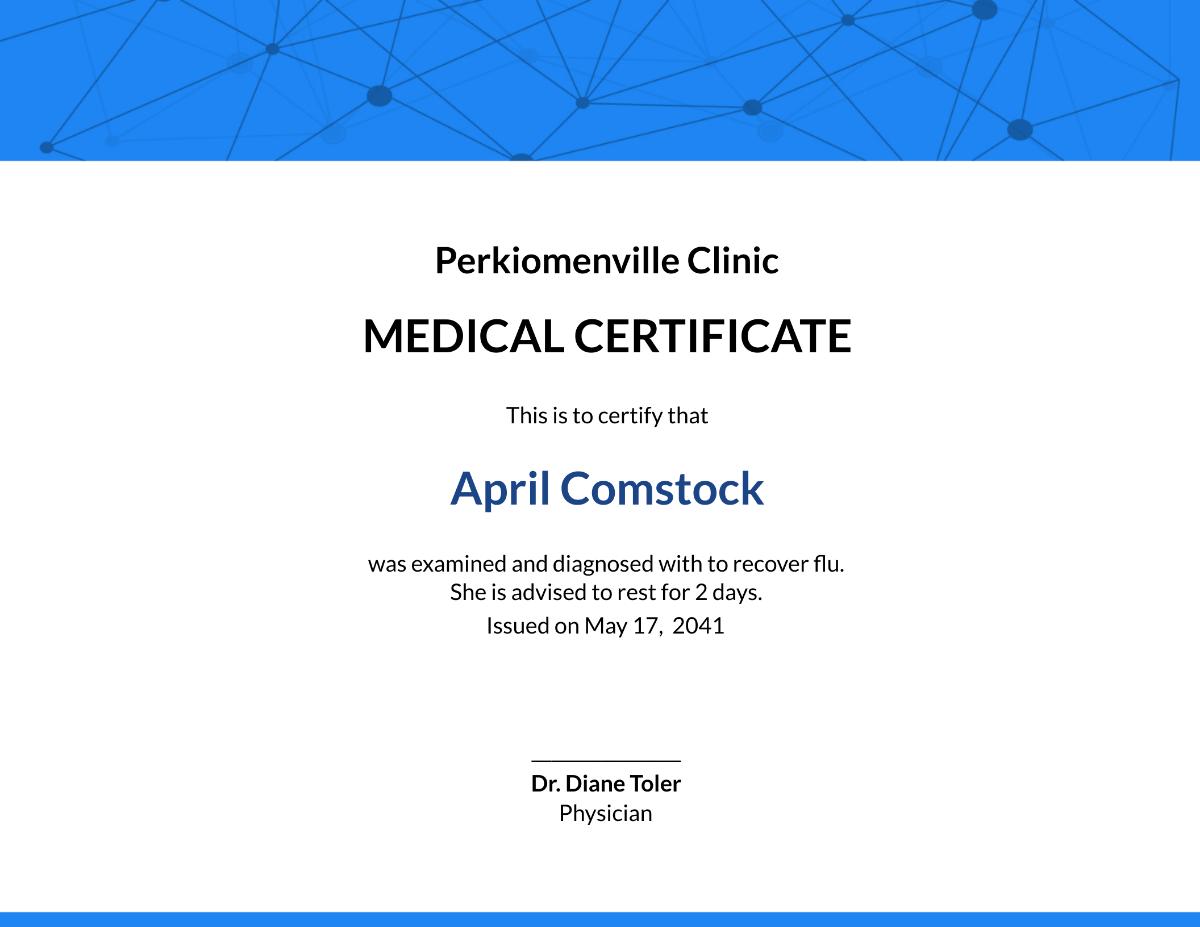 Medical Certificate for Casual Leave Template
