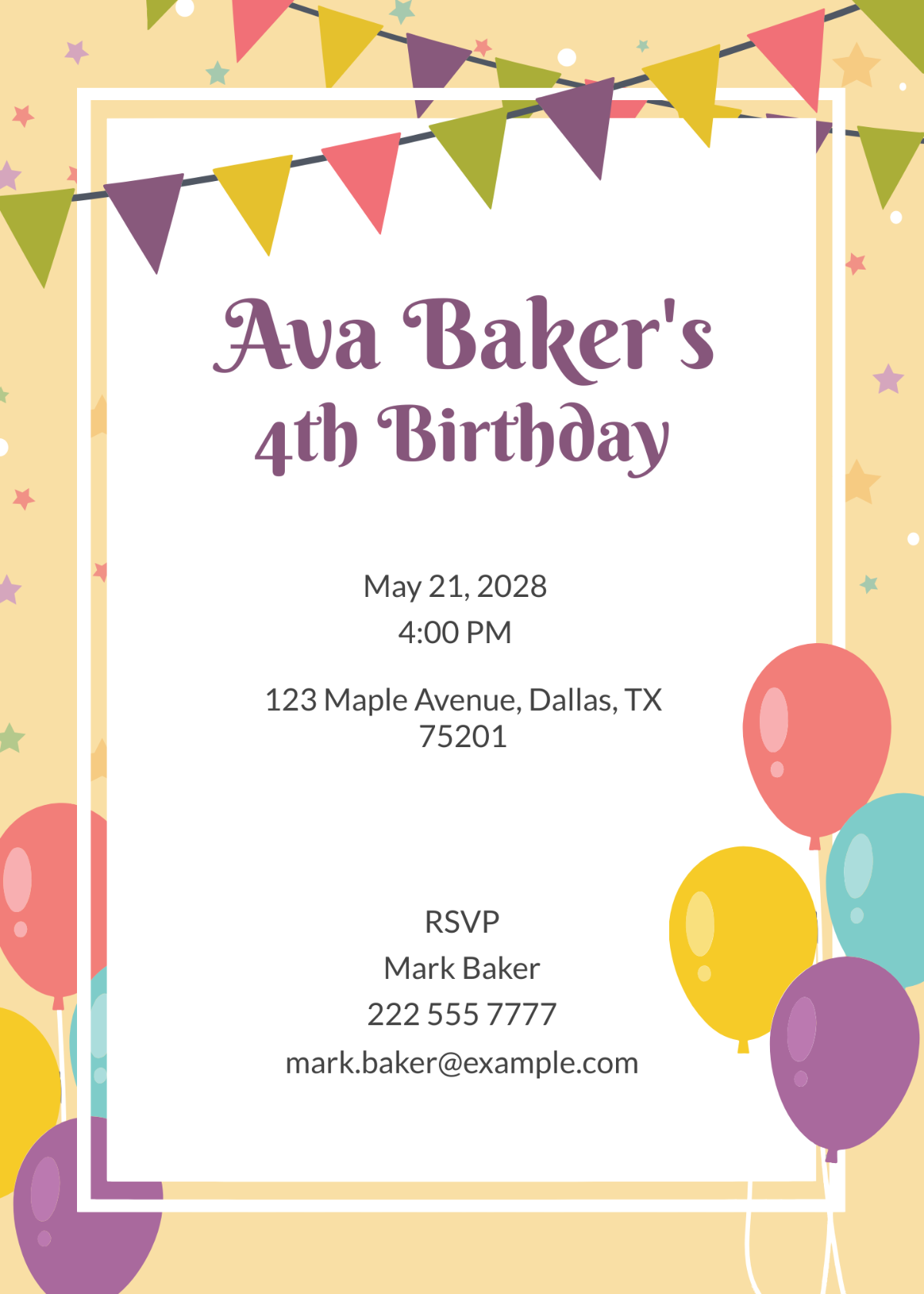 Email Birthday Invitation