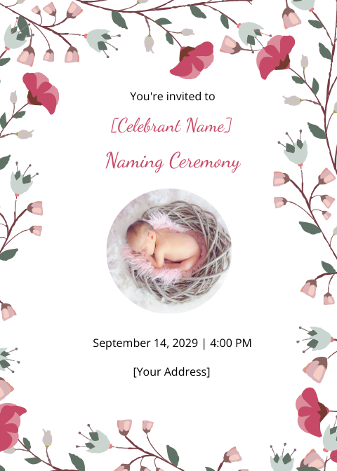 Baby Boy Naming Ceremony Invitation
