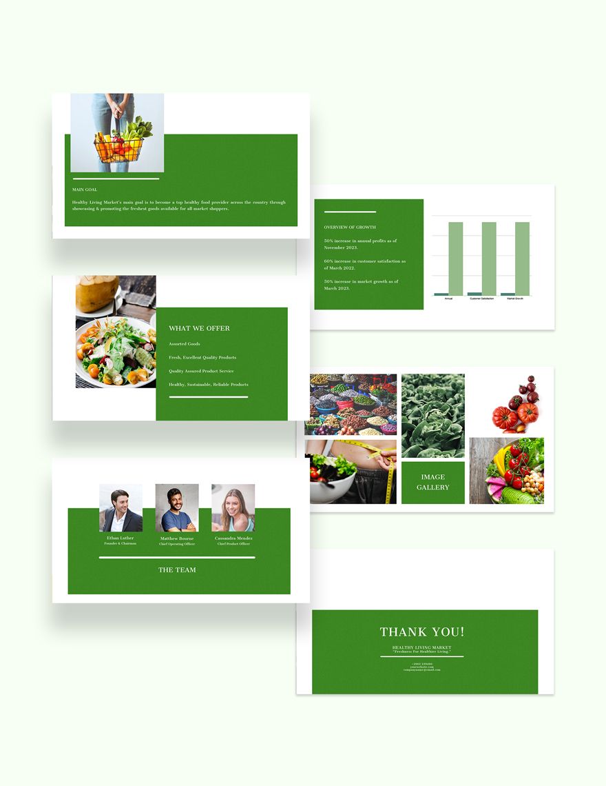 Healthy Pricing Table Presentations Template