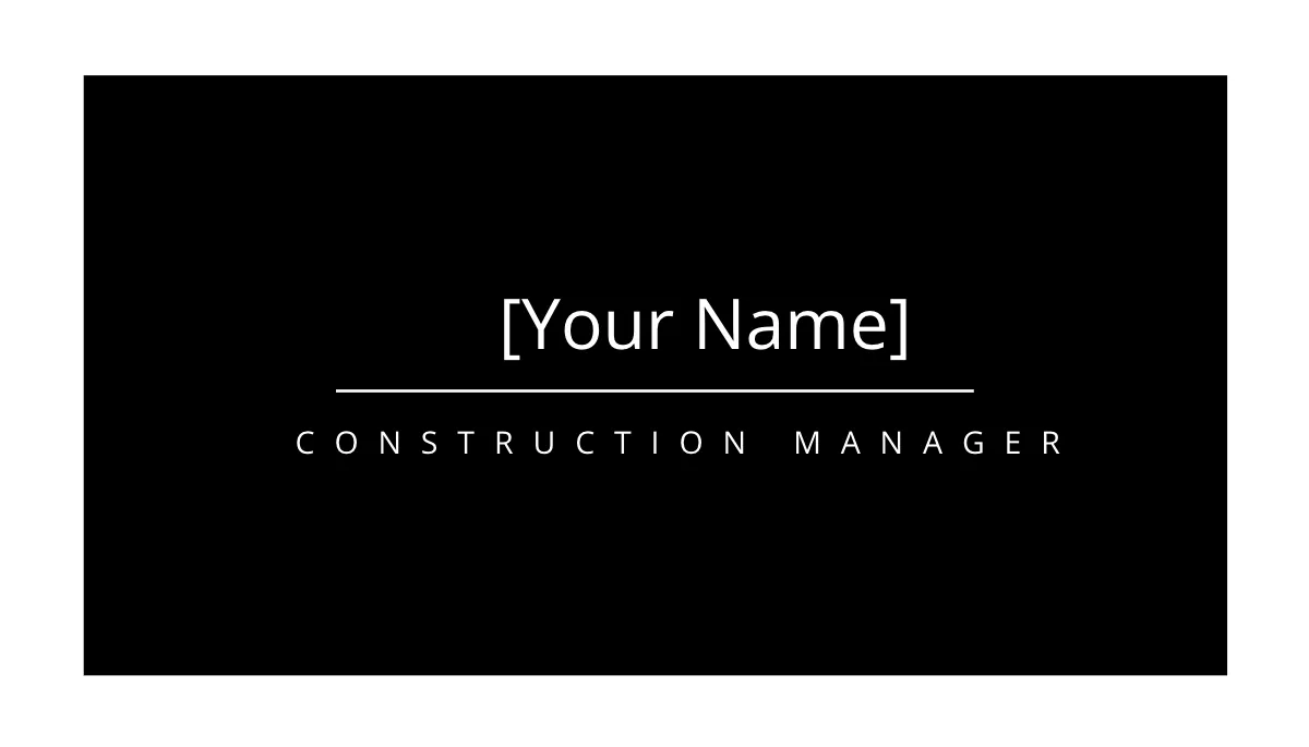 Free Construction Manager Business Card Template to Edit Online