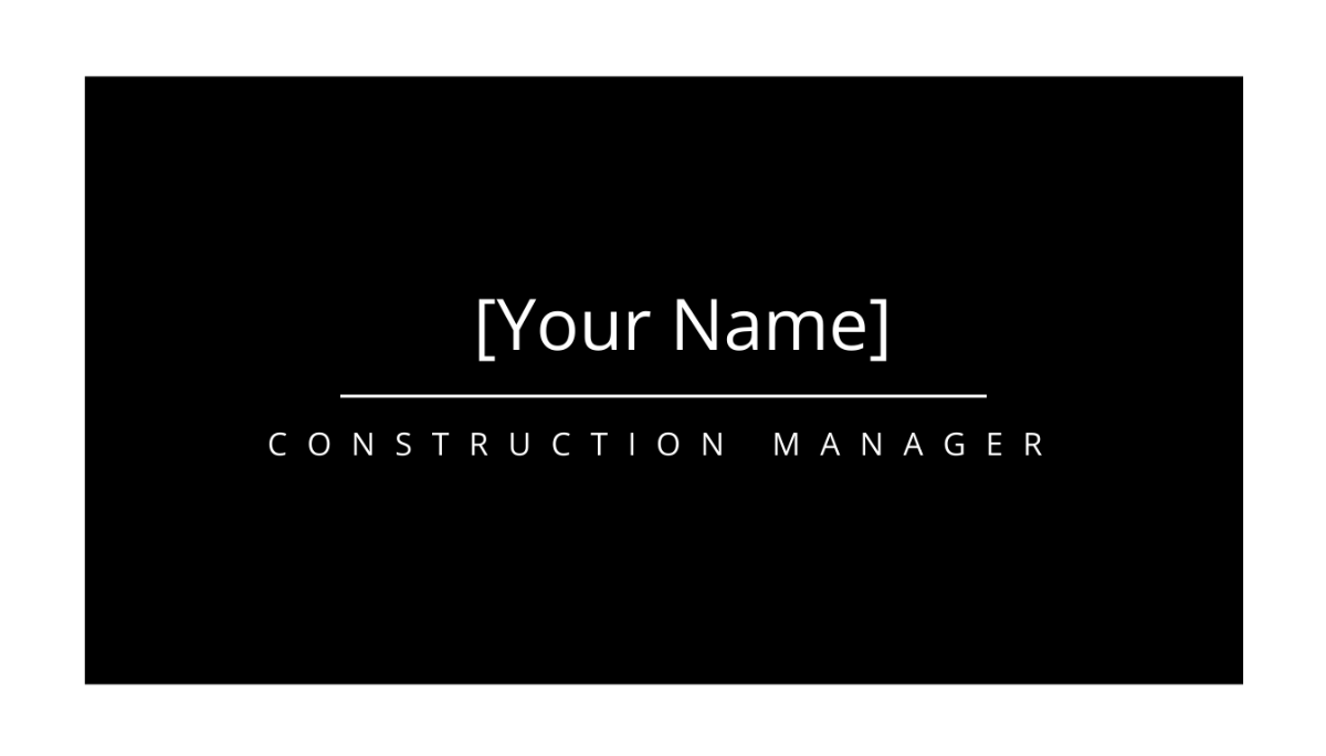 Construction Manager Business Card Template - Edit Online & Download