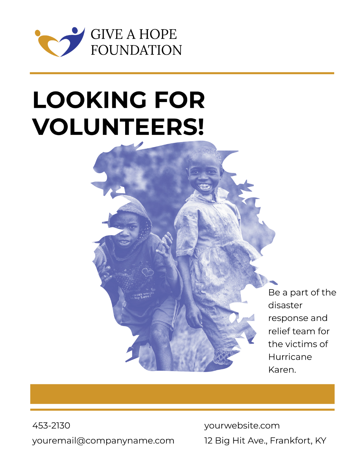 Simple Volunteer Charity Flyer Template