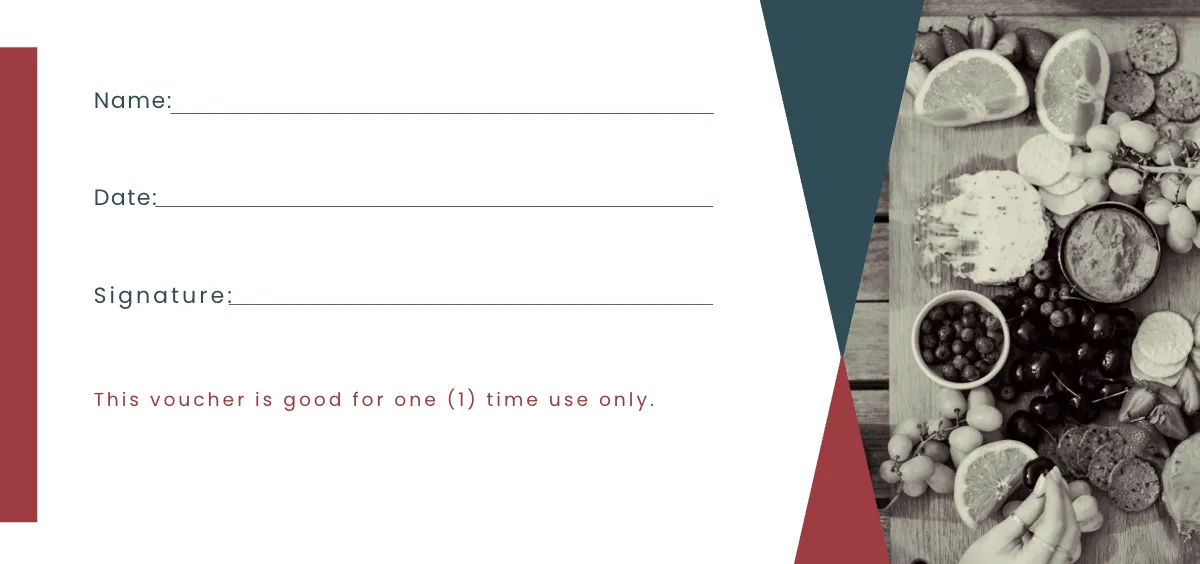 Free School Food Voucher Template to Edit Online