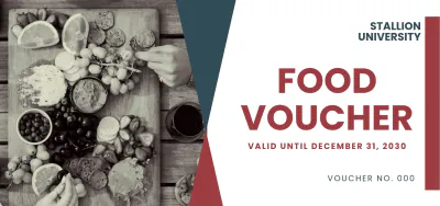 Free School Food Voucher Template to Edit Online