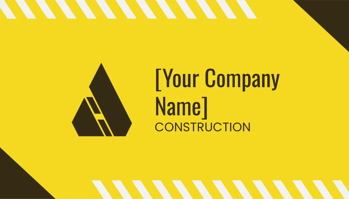 Free Construction Themed Business Card Template to Edit Online