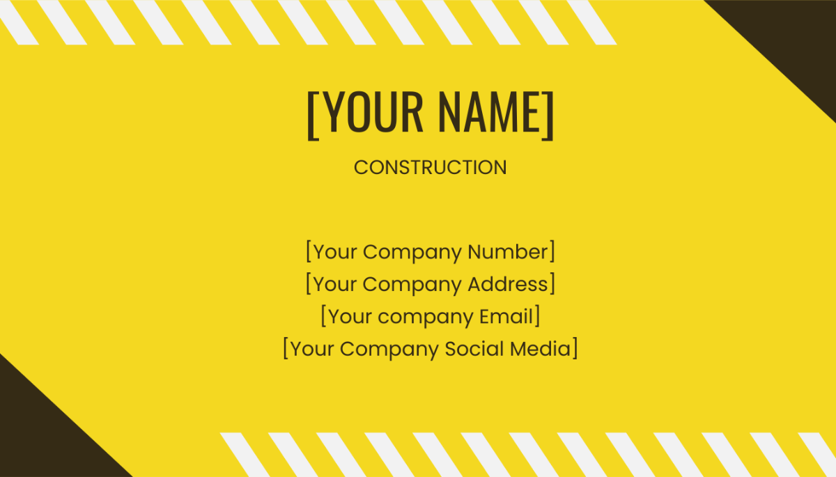 Construction Themed Business Card