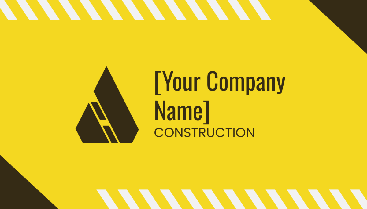 Construction Themed Business Card Template