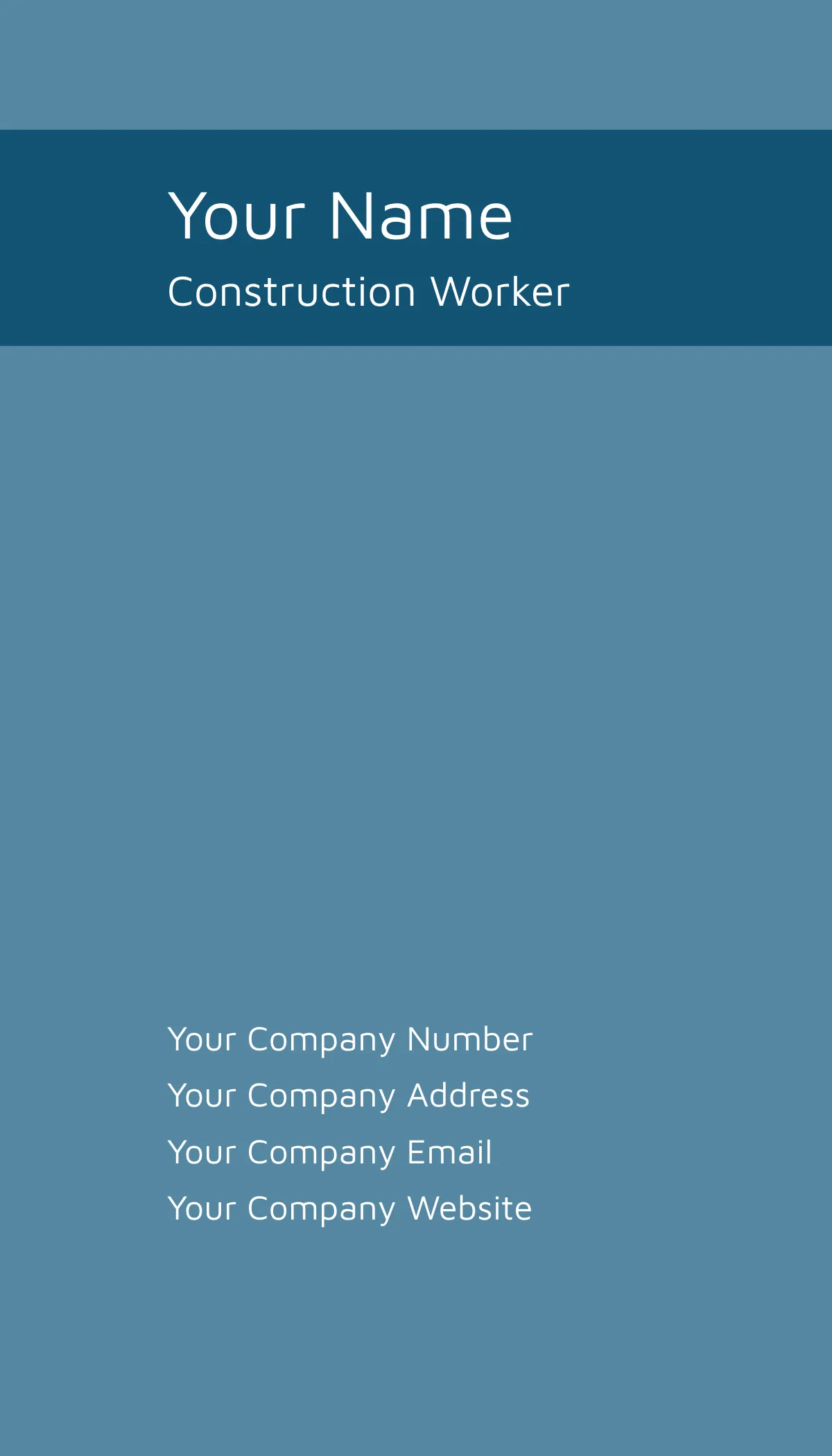 Free Construction Worker Business Card Template to Edit Online