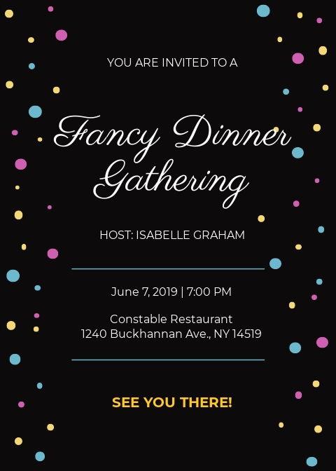 Fancy Dinner Invitation Template [Free JPG] - Illustrator, Word, Apple ...