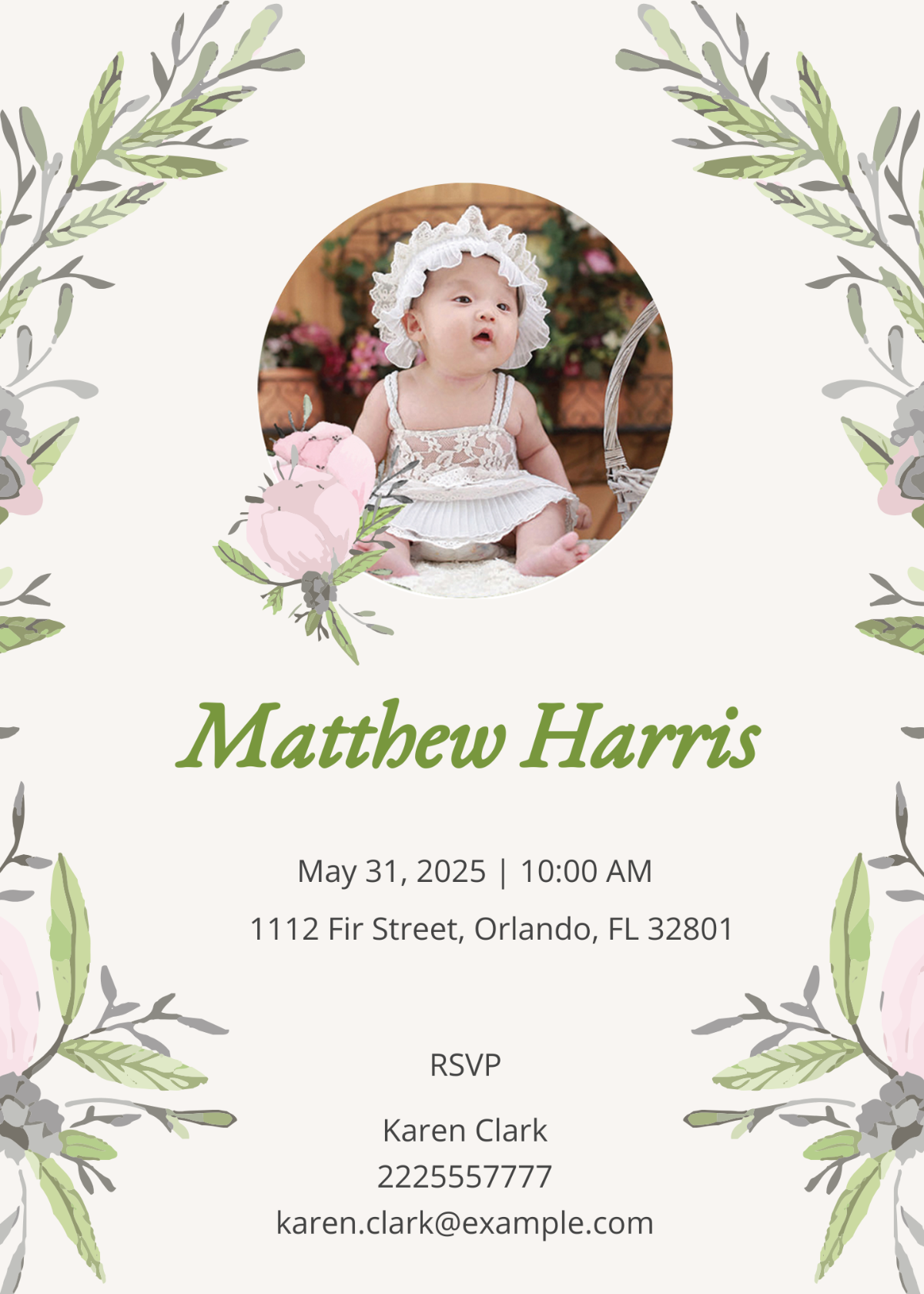 Heartfelt Baby Naming Ceremony Invitation