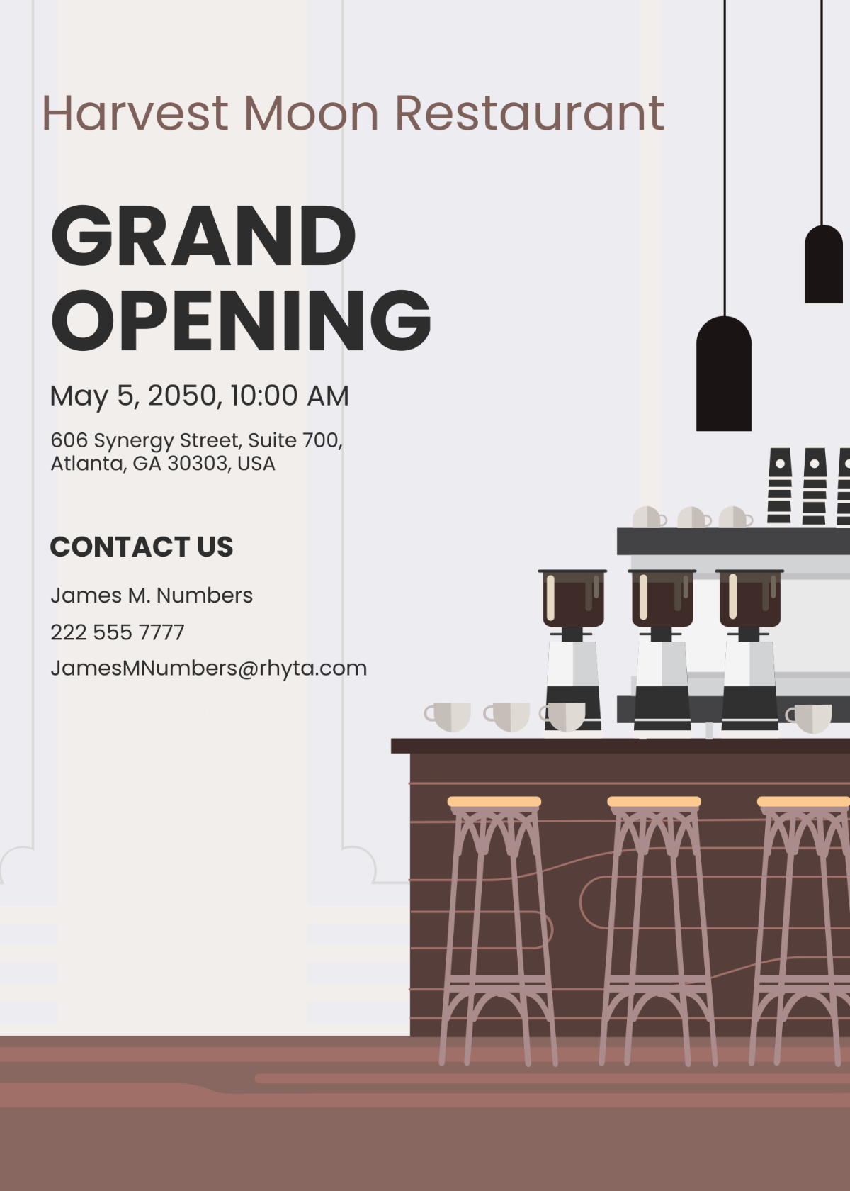 Cafe And Restaurant Opening Invitation