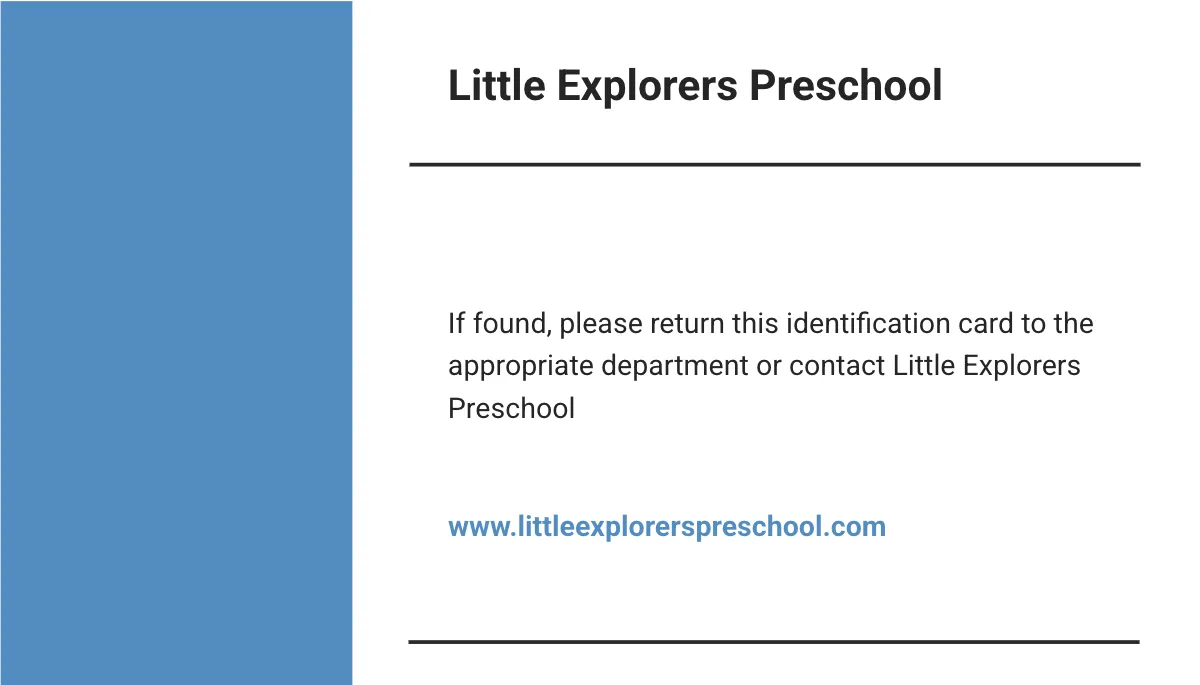 Free Child ID Card Template to Edit Online